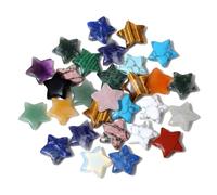 Set di 24 pietre preziose a forma di stella, portafortuna, cristalli a stelle, 18 mm, lucidate, decorazione naturale, stella portafortuna, come calendario dell'Avvento, riempimento e piccoli regali