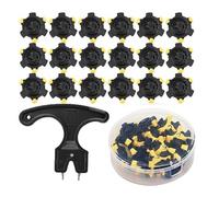 Set di 24 punte da golf con tacchetti neri ricambio, chiave inglese 6 mm diametro, strumento for for giocatori cricket su prato(B)