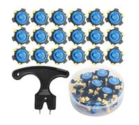 Set di 24 punte da golf con tacchetti neri ricambio, chiave inglese 6 mm diametro, strumento for for giocatori cricket su prato(A)