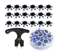 Set di 24 punte da golf con tacchetti neri ricambio, chiave inglese 6 mm diametro, strumento for for giocatori cricket su prato(C)