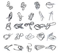 Set di 24 puzzle a filo metallico Logic Brain Teaser - Anello in metallo IQPuzzles Difficult Games - Ideale Intelligence Toys Regalo per bambini e adulti, con custodia per il trasporto, per giochi di