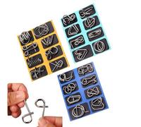 Set di 24 puzzle con filo metallico Logic Brain Teaser, anello in metallo, puzzle difficult games, puzzle per bambini, ideale per bambini e adulti