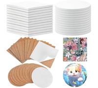 Set di 24 sottobicchieri in ceramica per fai da te, 10 x 10 cm, per pittura fai da te, in ceramica, per piastrelle non smaltate, sottobicchieri in sughero, bicchieri, inchiostri artistici, pittura, in
