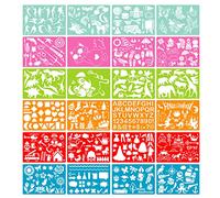 Set di 24 stencil in PET per graffiti, per Natale, Halloween, stencil a spruzzo per bambini e adulti, arte, pittura, stencil da disegno per bambini