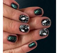 Set di 24 unghie finte per Halloween, modello GEB, in ABS, non tossico, premere le unghie con diverse dimensioni. Premere l'unghia