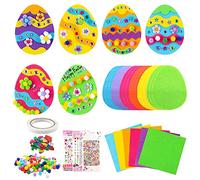 Set di 24 uova di Pasqua per bambini, ghirlande di Pasqua, fai da te per bambini, fai da te, adesivi in EVA e diamanti adesivi, pacchetti di attività, set fai da te per decorazioni pasquali
