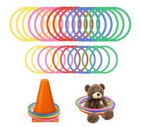Set di 25 anelli di lancio, 15 cm e 13 cm, in plastica, per anello Toss, gioco in 5 colori, anelli colorati per bambini, anelli di lancio per bambini, per feste favor giochi, carnevale, giardino