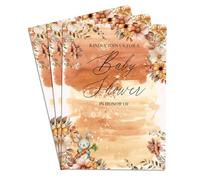 Set di 25 biglietti d'invito per baby shower, motivo floreale, carini e vuoti, per feste di sesso, 10,2 x 15,2 cm