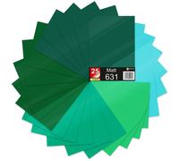Set Di 25 Fogli DIN A4 Verde 30x21cm ORACAL 631 Fodera Opaca Per Plotter Auto