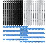 Set di 25 lame per seghetto alternativo 6T 8T 10T, in acciaio al carbonio, diverse lame con codolo a U, lama per seghetto alternativo, strumento per la lavorazione del legno, metallo, plastica