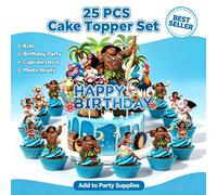 Set di 25 pezzi decorazioni per torte a tema ghiaccio e neve, topper per cupcake con personaggi dei cartoni animati, decorazioni per feste in giardino e tavole festive, regalo sorpresa da collezione i