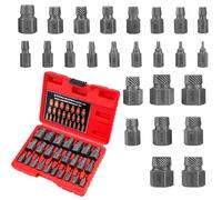 Set di 25 Pezzi Estrattore Viti, Estrattore Viti Danneggiate, Estrattore Viti Spanate, Estrattori Viti per la Rimozione di Bulloni, Viti e Viti a Testa Cilindrica Rotte (Rosso-1)