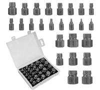 Set di 25 Pezzi Estrattore Viti, Estrattore Viti Danneggiate, Estrattore Viti Spanate, Estrattori Viti per la Rimozione di Bulloni, Viti e Viti a Testa Cilindrica Rotte (in modo trasparente)