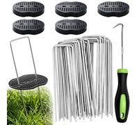 Set di 25 picchetti di ancoraggio a terra, 150 x 40 mm di diametro, 3 mm, con rondelle (25)