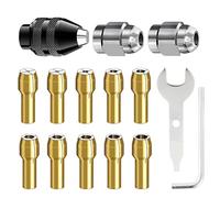 Set di 25 pinze per mandrino per trapano Dremel, punta per mandrino senza chiave, 0,8-3,2 mm, gambo di ricambio 4486, dado in metallo, per utensili rotanti Dremel 4486 3000 4000 7700 8200