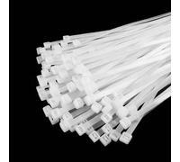 Set di 250 Fascette stringicavo Bianco, 300 mm x 4,5 mm, in Nylon Bianco