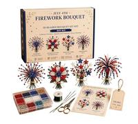 Set di 250 perline per piante fai da te, bouquet patriottico, centrotavola, fiori di perle, per donne, fai da te, appassionati e principianti, progetto fai da te per il giorno 'indipendenza