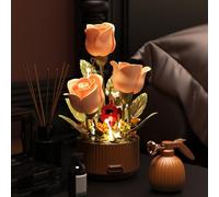 Set di 255 mattoncini per annaffiare i fiori magici, rosa telecomandata che si apre automaticamente, espositore creativo fai da te e regalo di alta qualità per gli amanti dei fiori (1 set)