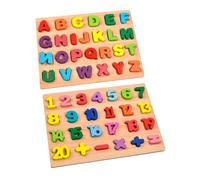 Set di 26 blocchi di lettere colorate in legno giocattolo per bambini dai 3 anni in su di apprendimento precoce educazione alfabeti puzzle