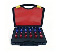 Set di 26 calibri per filettatura, compatibili con misure metriche e filettature comuni, tra cui 4 mm, 12 mm, 6-32 1/2-20