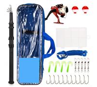 Set di 26 canne da pesca e mulinello per principianti con ruota serie 2000, lunghezza 2,1 m, ABS + acciaio, kit di attrezzi da pesca in mare, rosso e bianco