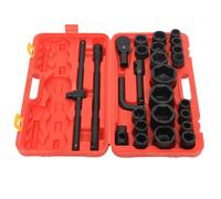 Set di 26 chiavi a bussola da 3/4", 21 - 65 mm, per camion, cassetta a cricchetto, per auto, professionale, portatile, set di chiavi a bussola