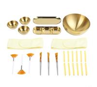 Set di 26 ciotole per il trattamento del viso in acciaio inox, con spazzole e accessori per miscelare, applicare e pulire, tonalità dorate, uso domestico e salone
