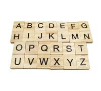 Set di 26 piastrelle in legno con lettere, per Scrabbl-e, per lavori artigianali, complete, per album dei ricordi, per lavori artigianali, sottobicchieri e giochi di cruciverba Scrabbl-e