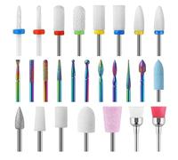 Set di 26 Punte Fresa Unghie con 8 Punte in Ceramica, Punta Fresa Rimozione Gel, Punte Fresa Unghie Professionale - Ideale per Professionisti e Principianti, Adatto per Saloni (26 Pezzi)