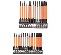Set di 26 punte per cacciavite Torx, con punte magnetiche per avvitatore a percussione, realizzate in acciaio legato temprato per un uso e una precisione a lungo termine (75+100 mm)