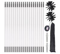 Set di 26 spazzole per camino, con 20 aste flessibili da 400 mm + 2 testine da 150 mm + 1 custodia + accessori, kit di spazzole per la pulizia del camino, tubo di fogna/asciugatrice