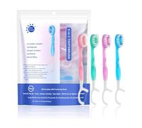 Set di 26 spazzolini da denti 5 in 1, filo interdentale, raschietto per lingua e stuzzicadenti, 26 spazzolini da denti e filo interdentale, spazzolini usa e getta con dentifricio, igiene orale