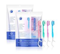 Set di 26 spazzolini da denti 5 in 1, filo interdentale, raschietto per lingua e stuzzicadenti, 26 spazzolini da denti e filo interdentale, spazzolini usa e getta con dentifricio, igiene orale