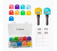 Set di 27 coperture per chiavi con etichette, facili da identificare, per organizzare e identificare le chiavi, resistenti ed eleganti, per uso domestico e ufficio