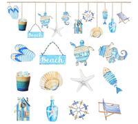 Set di 27 decorazioni marittime, decorazione marittima, per esterni, decorazione nautica, regali marittimi, stile costiero, decorazione da parete, mare e oceano, decorazione per soggiorno, camera da