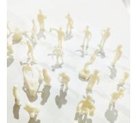 Set di 27 modellini ferroviari HO 1:87 e OO Gauge Worker People con scala e bidone della spazzatura, accessori in miniatura in plastica per stazione ferroviaria, piattaforma, diorama