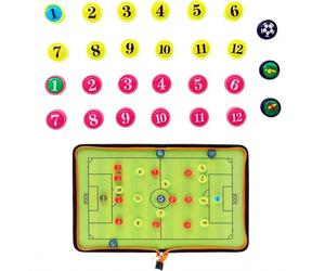 Set di 27 pezzi di accessori per lavagna tattica magnetica in ABS, adatto per la configurazione della lavagna tattica di calcio (con borsa per il trasporto) Tagli UnicaABS