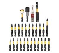 Set di 27 punte magnetiche per impatto con punte esagonali e boccioli di prugna, asta di prolunga magnetica per una migliore accessibilità