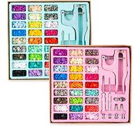 Set di 270 bottoni a pressione T5 in plastica con pinze a pressione, set per vestiti, bavaglini, cappotti antipioggia, strumenti fai da te fatti a mano (rosa)