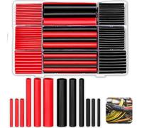 Set di 270 tubi termoretraibili 3:1 con colla, tubo termoretraibile a doppia parete, impermeabile, rosso e nero, in 6 misure, tubo termoretraibile per riparazione cavi e isolamento elettrico
