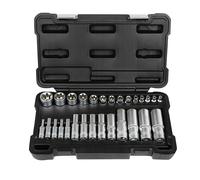 SET DI 28 BUSSOLE TORX CORTE E LUNGHE 1/2", 1/4" E 3/8" - FINITURA ZINCATA
