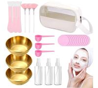 Set di 28 ciotole per il viso e pennelli, ciotole per estetista, accessori per il viso, spatole per il viso, ciotole per miscelare il viso, estetista per donne, kit di miscelazione per maschera