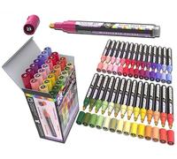 Set di 28 pennarelli acrilici a colori selvatici serie Studio Color con punta media da 3 mm, per pittura su roccia, vetro, tazze, legno, metallo, tela, progetti fai da te, dettaglio. Non tossico, a
