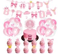 Set di 29 palloncini a tema balletto, accessori per feste di compleanno, decorazioni di compleanno per ragazze, tra cui palloncini, striscioni e decorazioni per torte