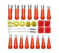 Set di 29 punte di impermeabilizzazione, ugello in gomma integrato, strumento per sigillante siliconico riutilizzabile, ugello di tenuta, applicatore per mastice, ugello di ricambio, piastrelle,