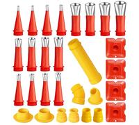 Set di 29 Ugelli in Pistola Silicone,Beccuccio Pistola per Silicone,Beccuccio Silicone per Calafataggio Finitura Sigillante,per Bagno Cucina Finestra,Riutilizzabile
