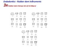 Set Di 3 (36ps) Endotontico Strumento Gomma Diga Pinze Universale Denti Brinkers