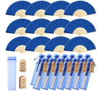 Set di 3-60 ventagli eleganti, include etichette di ringraziamento e borse regalo, ventaglio pieghevole in bambù per la sposa, adatto come regalo per damigelle e decorazione per matrimoni, perfetto pe