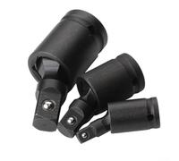 Set di 3 adattatori per presa da 1/4 3/8 1/2 pollici, giunto a U girevole a 360 gradi per aria per chiave a impatto, kit di giunti in metallo per riparazione auto spazi ristretti
