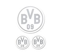 Set di 3 adesivi Borgussia DORTMUND BVB trasparente argento